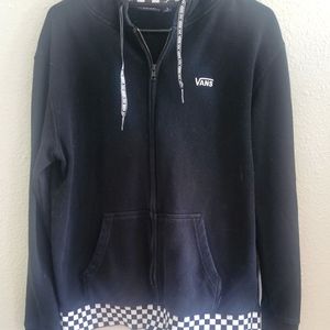 VANS, heavy black zip-up, small